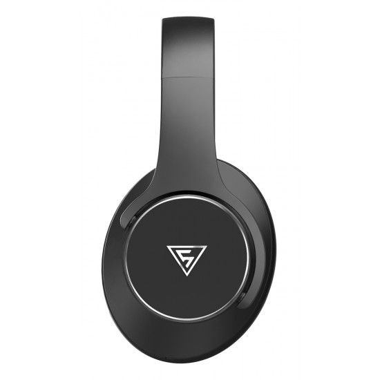 DOQAUS headphones DESIGN 1, ασύρματα & ενσύρματα, Φ40mm, 600mAh, μαύρα/καφέ