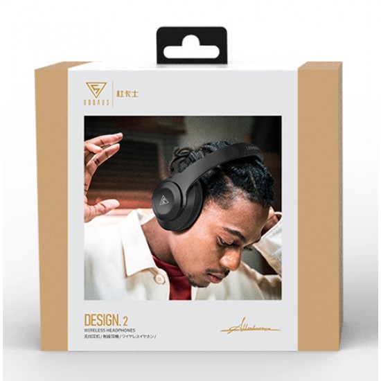 DOQAUS headphones DESIGN 2, ασύρματα & ενσύρματα, Φ40mm, 600mAh, μαύρα