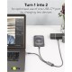 GOOBAY καλώδιο USB-C σε 2x USB-C 75739, 60W, 480Mbps, 1.5m, γκρι