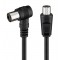 POWERTECH καλώδιο κεραίας RF αρσενικό - RF θηλυκό CAB-V041, γωνιακό, μαύρο, 1.5m