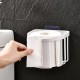 HOME USE επιτοίχια χαρτοθήκη μπάνιου HUH-0223 με αυτοκόλλητο, 11x14x13.5cm, λευκή