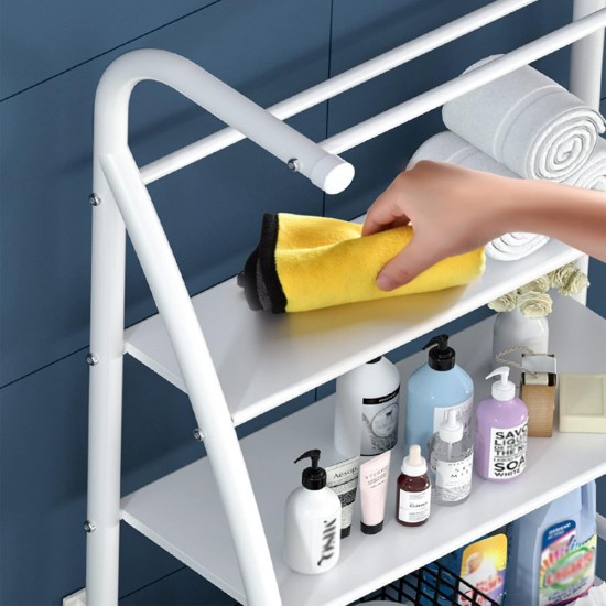HOME USE ραφιέρα μπάνιου HUH-0222 με 3 ράφια, μεταλλική, 65x25x175cm, λευκή