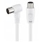 POWERTECH καλώδιο κεραίας RF αρσενικό - RF θηλυκό CAB-V040, γωνιακό, λευκό, 1.5m