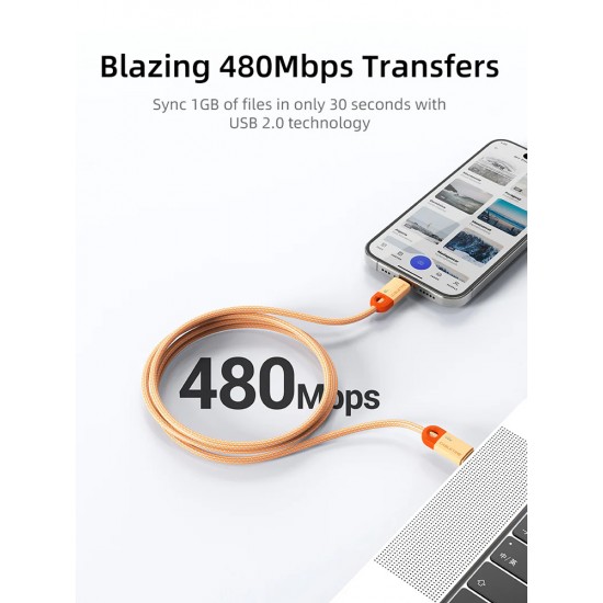 CABLETIME καλώδιο USB-C CT-CM60-PBL, 60W PD, 480Mbps, 0.25m, μπλε