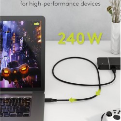 GOOBAY καλώδιο USB-C 74183, USB4, 240W, 40Gbps, 8K/60Hz, 1m, μαύρο