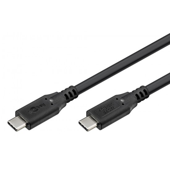 GOOBAY καλώδιο USB-C 74183, USB4, 240W, 40Gbps, 8K/60Hz, 1m, μαύρο