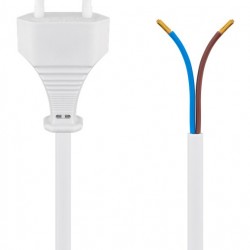 GOOBAY καλώδιο τροφοδοσίας 51345, 2x 0.75mm², 1.5m, λευκό