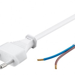 GOOBAY καλώδιο τροφοδοσίας 51345, 2x 0.75mm², 1.5m, λευκό
