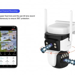 VSTARCAM smart ηλιακή κάμερα CB621DR, dual lens, 3MP, WiFi, SD, PTZ, IP66