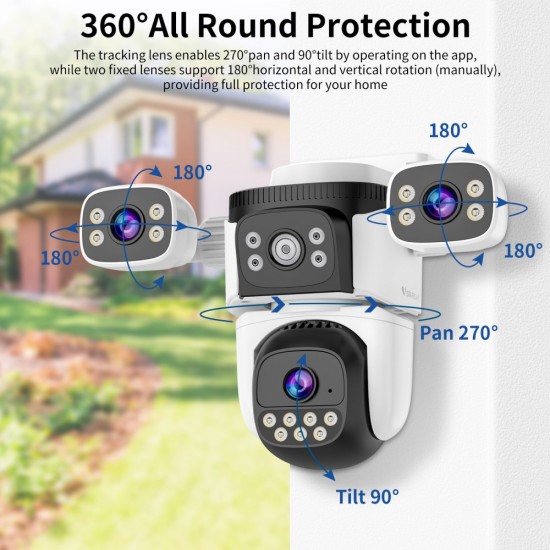 VSTARCAM smart κάμερα CS621SR, triple lens, 2MP, WiFi, SD, PTZ, IP66