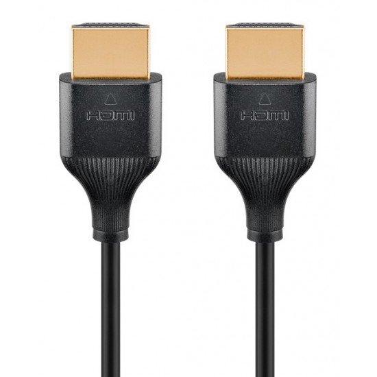 GOOBAY καλώδιο HDMI 75292 με Ethernet, slim, 4K/60Hz, 18 Gbps, 0.5m, μαύρο