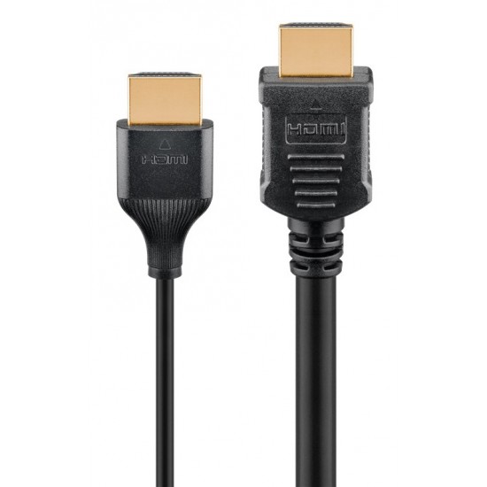 GOOBAY καλώδιο HDMI 75296 με Ethernet, slim, 4K/60Hz, 18 Gbps, 5m, μαύρο