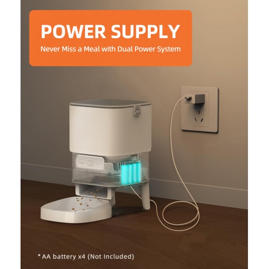 BRUNO smart ταΐστρα κατοικίδιων BRN-0232, 4L, WiFi, λευκή