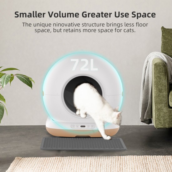 BRUNO smart αυτοκαθαριζόμενη τουαλέτα γάτας BRN-0235, 58.2x51.3x53cm, λευκή