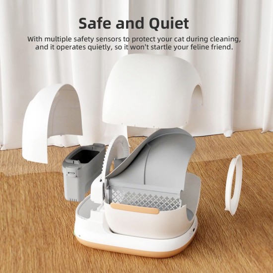 BRUNO smart αυτοκαθαριζόμενη τουαλέτα γάτας BRN-0235, 58.2x51.3x53cm, λευκή