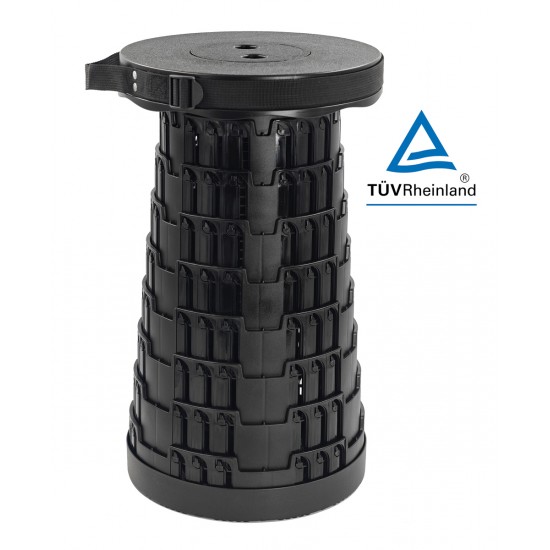 HOME USE πτυσσόμενο καρεκλάκι HUH-0230, αντοχή έως 250kg, 25.5x45cm, μαύρο