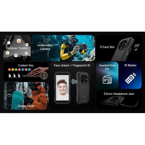 ULEFONE smartphone Armor X32, 5.65", 6/128GB, 5500mAh, IP68/IP69K, μαύρο