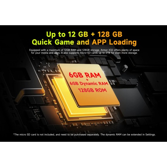 ULEFONE smartphone Armor X32, 5.65", 6/128GB, 5500mAh, IP68/IP69K, μαύρο