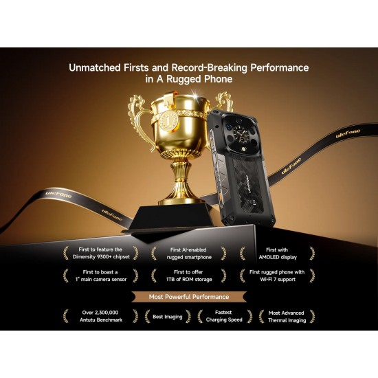 ULEFONE smartphone Armor 28 Ultra Thermal, 6.67" & 1.04, 16/1TB, 5G, 10600mAh, IP68/IP69K, μαύρο