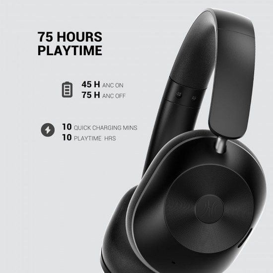 ONEODIO headphones Focus A5, ενσύρματα & ασύρματα, Hybrid ANC, 40mm, 600mAh, μαύρο