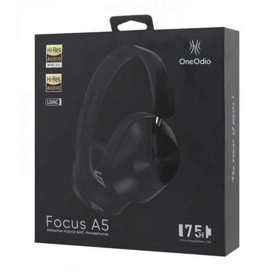 ONEODIO headphones Focus A5, ενσύρματα & ασύρματα, Hybrid ANC, 40mm, 600mAh, μαύρο