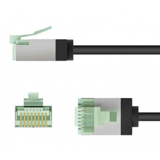 GOOBAY καλώδιο δικτύου 74350, CAT 8.1 U/FTP, ultra slim, copper, 2000MHz, 0.15m, μαύρο