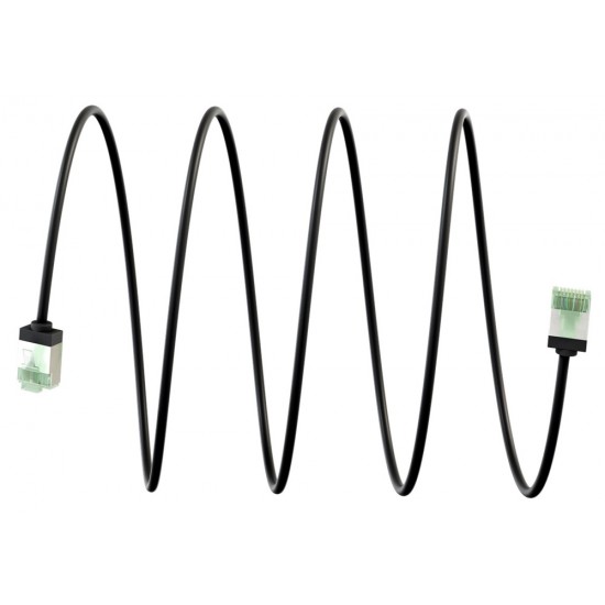 GOOBAY καλώδιο δικτύου 74350, CAT 8.1 U/FTP, ultra slim, copper, 2000MHz, 0.15m, μαύρο