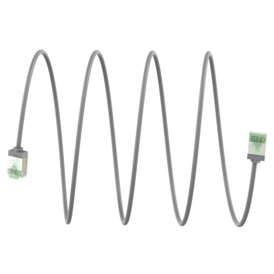 GOOBAY καλώδιο δικτύου 74343, CAT 8.1 U/FTP, ultra slim, copper, 2000MHz, 0.15m, γκρι
