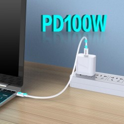 KAKUSIGA καλώδιο USB-C σε USB-C KSC-653, 100W, 480Mbps, 25cm, λευκό