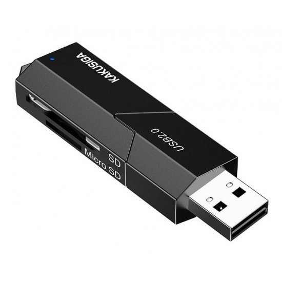 KAKUSIGA card reader KSC-1411 για SD & micro SD, 480Mbps, USB σύνδεση, μαύρο