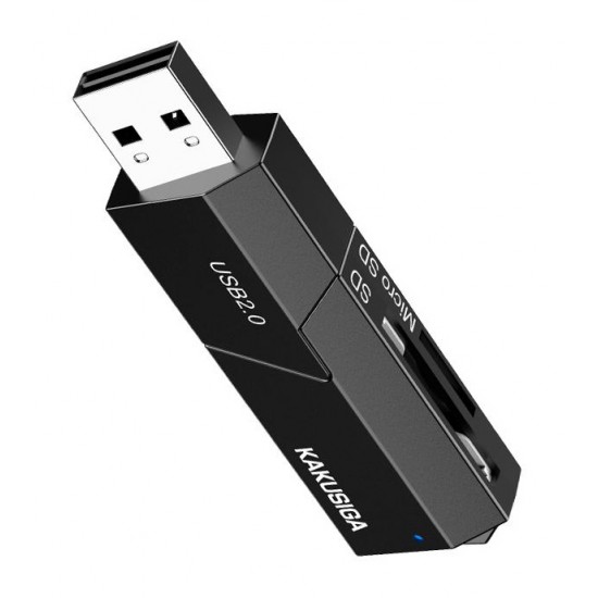 KAKUSIGA card reader KSC-1411 για SD & micro SD, 480Mbps, USB σύνδεση, μαύρο