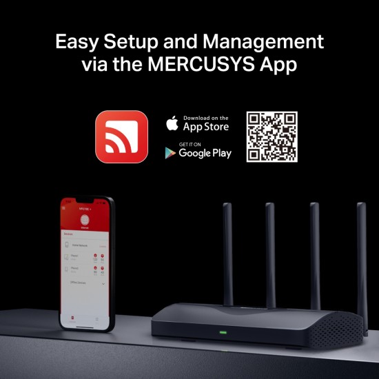 MERCUSYS router MR27BE, WiFi 7, 3.6Gbps BE3600, EasyMesh, Ver 1.20