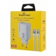 POWERTECH φορτιστής τοίχου PT-1415 με καλώδιο, USB/2x USB-C, 65W, GaN, λευκός