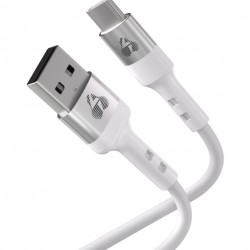 POWERTECH καλώδιο USB-C σε USB PTR-0162, σιλικόνης, 60W, 480Mbps, 1m, λευκό