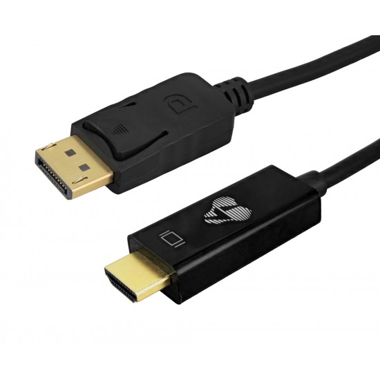 POWERTECH καλώδιο DisplayPort σε HDMI CAB-H182, 4K/30Hz, 21.6 Gbps, 1m, μαύρο