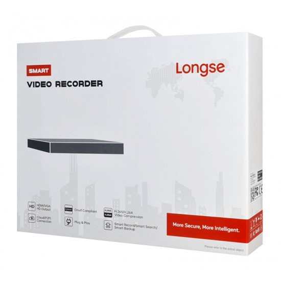 LONGSE XVR υβριδικό καταγραφικό XVR3004C1P, 8MP H.265/H.264, 4 καναλιών