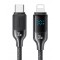 USAMS καλώδιο Lightning σε USB-C SJ741, 30W, 480Mbps, 1.2m, μαύρο