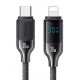 USAMS καλώδιο Lightning σε USB-C SJ741, 30W, 480Mbps, 1.2m, μαύρο