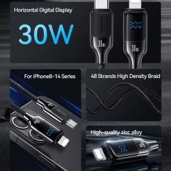 USAMS καλώδιο Lightning σε USB-C SJ741, 30W, 480Mbps, 1.2m, λευκό