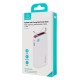 USAMS power bank CD225 με καλώδιο Lightning, 2x θύρες εξόδου, 10000mAh, 20W, λευκό