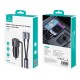 USAMS φορτιστής αυτοκινήτου CC287 με 2 σε 1 καλώδιο, USB/USB-C θύρες, 66W, μαύρος