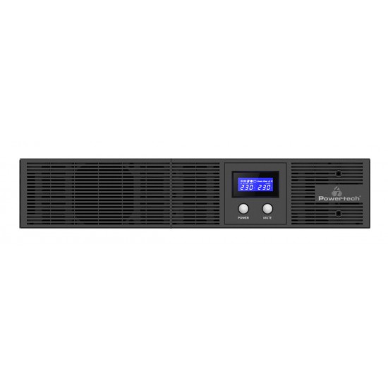 POWERTECH UPS Line Interactive PT-1408 για rack 2U, με οθόνη, 2200VA/1540W, 4x AC output