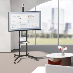 BRATECK βάση τηλεόρασης δαπέδου T1042T, 37-70", έως 45kg, με ράφια & ροδάκια