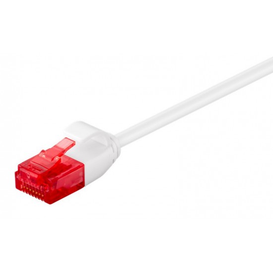 GOOBAY καλώδιο δικτύου 71550, CAT 6 U/UTP, slim, copper, 250MHz, 0.25m, λευκό