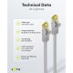 GOOBAY καλώδιο δικτύου 91567, CAT 7 S/FTP, copper, 500MHz, 0.25m, γκρι