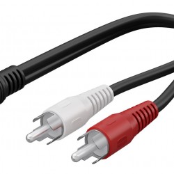 GOOBAY καλώδιο 3.5mm θηλυκό σε 2x αρσενικό RCA 50092, 0.2m, μαύρο
