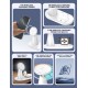 LDNIO ασύρματος φορτιστής WL01 με LED φωτισμό, 3 σε 1, 15W, λευκός