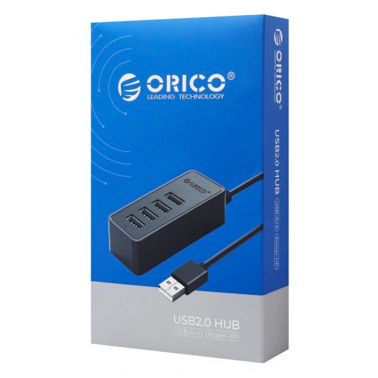 ORICO USB hub W5P-U2, 4x θυρών, USB 2.0, 480Mbps, USB σύνδεση, 1m καλώδιο, μαύρο