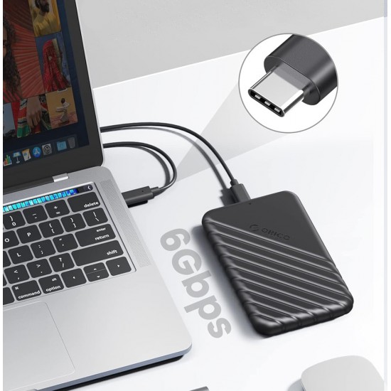 ORICO θήκη για 2.5" SATA HDD/SSD 25PW1C-C3, 5Gbps, μαύρη