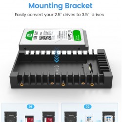ORICO tray 3.5" για 2.5" HDD/SSD 1125SS-V1, 6Gbps, μαύρο